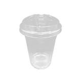 CCF 12-24OZ(D98MM) PET Plastic Strawless Lock-Back Dome Lid For PET Plastic Cup - 1000 Pieces/Case