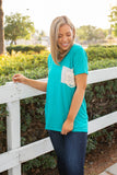 Turquoise & Lace Boyfriend Tee