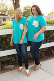 Turquoise & Lace Boyfriend Tee