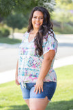 Aztec Tie Dye Front Knot Top