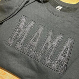 CUSTOM EMBROIDERED GLITTER VINYL MAMA SWEATSHIRT