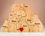 Handcrafted Wooden Bears Family Puzzle - Wooden Animal Carvings