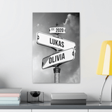 Seplony™ Personalized Name Vintage Street Sign Canvas for Couples(You are my right destination in the journey of life）