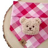 sweetheart teddy cupid's plaid dog bandana