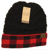 Buffalo Check Knit CC Beanie