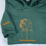 Personalized Embroidered Spicy Hoodie with Line Art Photo Sweatshirt-Couple Gift for Him