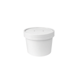 CCF 10OZ Soup Paper Container + Vented Lid Combo - White 250 SETS/Case