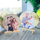 50%OFF Custom Natural Wood Slice With Photo And Engraved Text - Mother's Day Gift