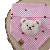 sweetheart teddy pink gingham dog bandana