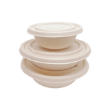 32OZ(D215MM) 100% COMPOSTABLE Bagasse Molded Fiber Round Container Lid - 400 Pieces/Case