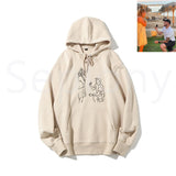 Seplony™ Personalized Photo Line Drawing Printed Hoodie / Crewneck