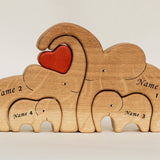 Wooden elephants family puzzle