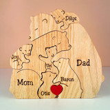 Handcrafted Wooden Bears Family Puzzle - Wooden Animal Carvings