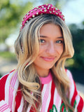 Velvet Headband w/ Rhinestones in Berry