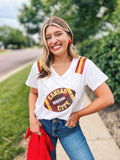 V Neck Football Jersey Tee - Queen of Sparkles x Amelia's Collab