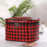 BUFFALO PLAID MAKEUP AND TOILETRY BAG