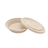 32OZ(D215MM) 100% COMPOSTABLE Bagasse Molded Fiber Round Container Lid - 400 Pieces/Case