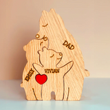 Handcrafted Wooden Bears Family Puzzle - Wooden Animal Carvings