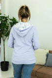 Avery Accent HalfZip Hoodie - Lavender Floral by Michelle Mae.