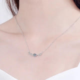 Angel Wing Moissanite Charm Necklace in 925 Sterling Silver