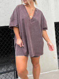 The Quinley Drop Sleeve Mineral Washed Lounge Set