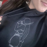 Personalized Embroidered Spicy Hoodie with Line Art Photo Sweatshirt-Couple Gift for Him