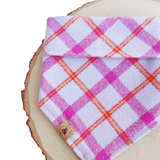 sweet lilac plaid dog bandana