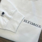 50% OFF🔥Personalized Roman Numeral Date Embroidered Hoodie/Crewneck