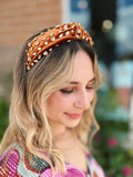 Velvet Headband w/ Rhinestones in Copper