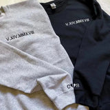 50% OFF🔥Personalized Roman Numeral Date Embroidered Hoodie/Crewneck