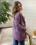 Carly Confetti Dot Cardigan in Amethyst