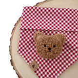 sweetheart teddy red gingham dog bandana