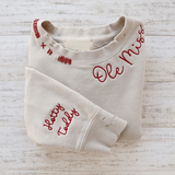 Seplony™ Vintage Embroidered Handmade Crew Neck Sweatshirt