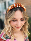 Velvet Headband w/ Rhinestones in Copper