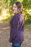 Brittney Button Sweater in Purple