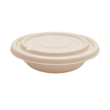 32OZ(D215MM) 100% COMPOSTABLE Bagasse Molded Fiber Round Container Lid - 400 Pieces/Case