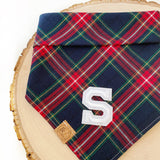 blitzen's plaid letterman dog bandana