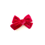 winterberry red velvet hair bow