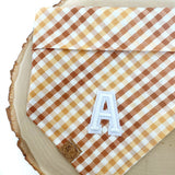 caramel gingham letterman dog bandana