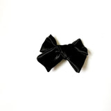 black satin hair bow