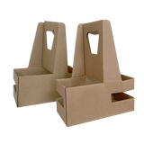 [PRE-ORDER] CCF Eco-Friendly Heavy Duty Kraft Corrugated Cardboard 2-Cup Carrier - 200 Pieces / Cases