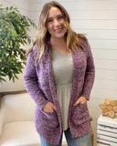 Carly Confetti Dot Cardigan in Amethyst