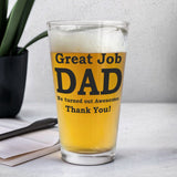 Personalized Photo Beer Glass for Dad,Fathers Day Gift, New Dad, Stepdad, Bonus Dad