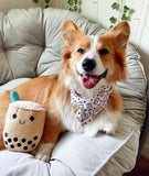 boba milk tea squeaker dog toy