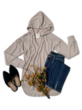 Urban Ribbed Taupe Hoodie