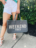 Weekend Vibes Grey Canvas Tote