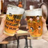 Personalized Photo Beer Glass for Dad,Fathers Day Gift, New Dad, Stepdad, Bonus Dad