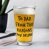 Personalized Photo Beer Glass for Dad,Fathers Day Gift, New Dad, Stepdad, Bonus Dad