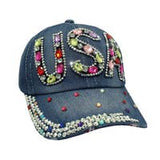 USA Multi-Tones Stones on Denim Cap