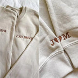 50% OFF🔥Personalized Roman Numeral Date Embroidered Hoodie/Crewneck